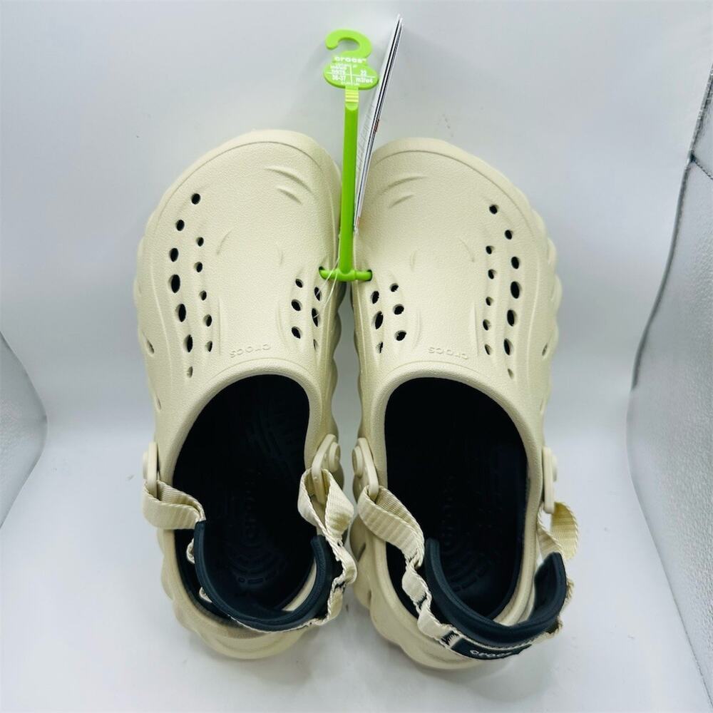 Crocs Echo Clog Unisex Slip-On Clogs Bone/Black | Size W6 M4 | New with Tags